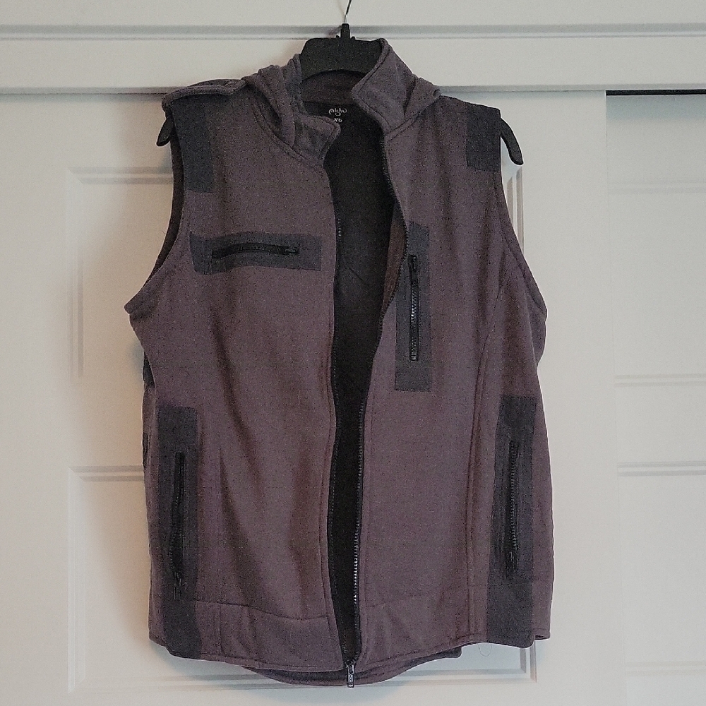 Gray Utility Vest with Black Trim